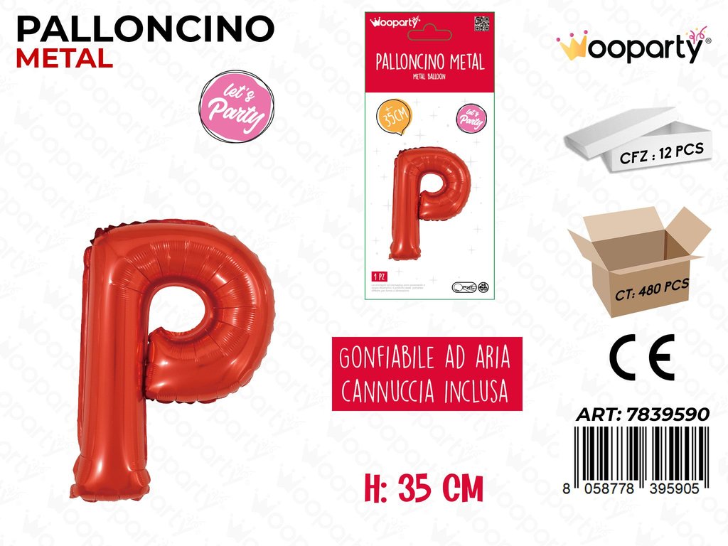 Palloncino Rosso Metal 35CM L. P