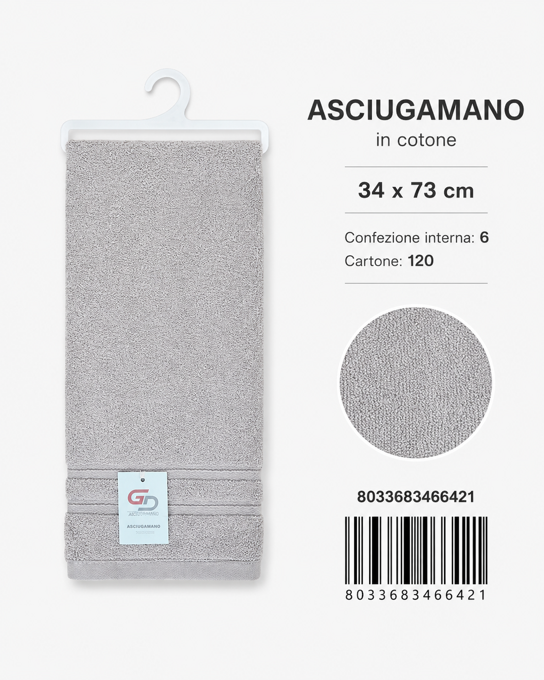Asciugamano 34*73Cm