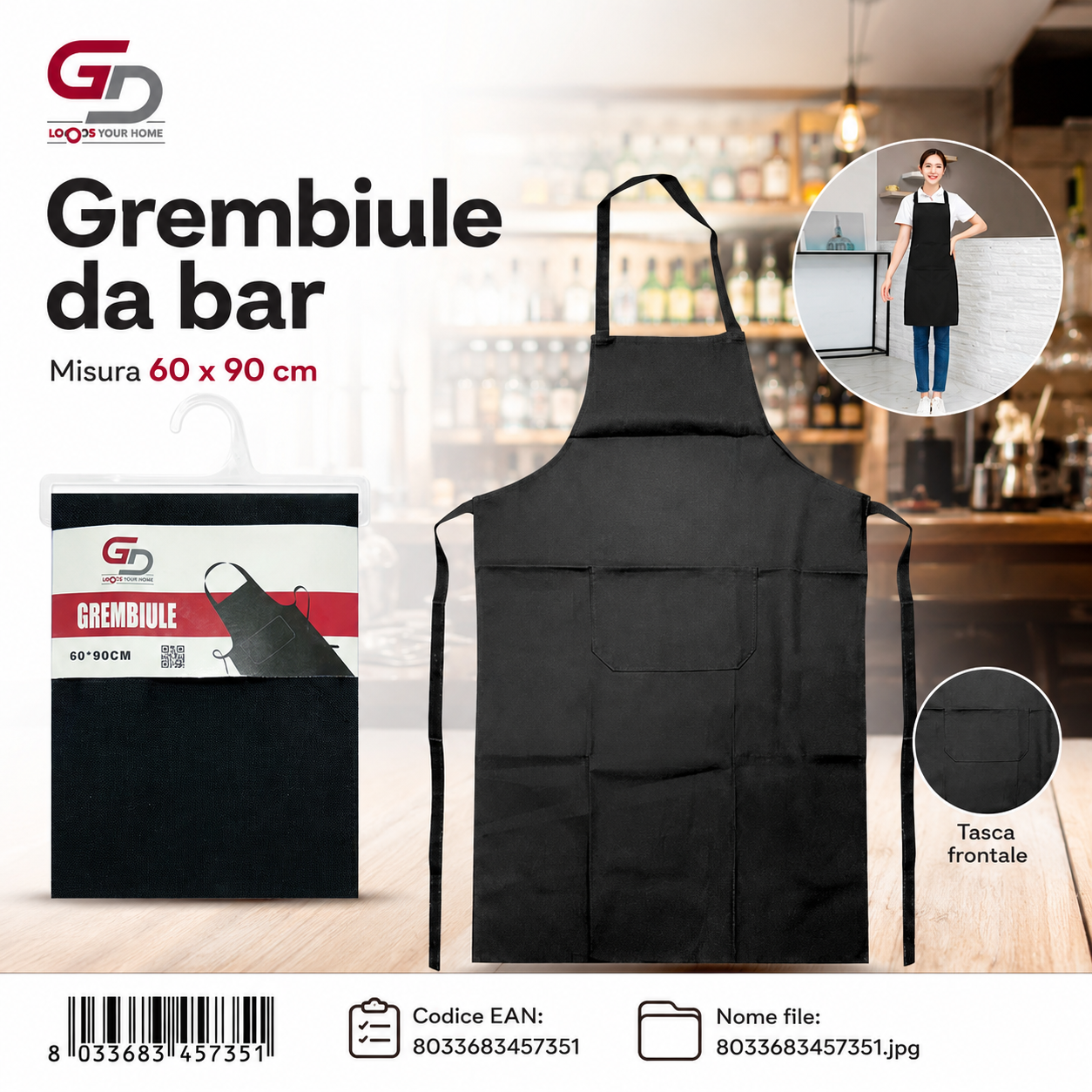 Grembiule Da Bar 60*90Cm