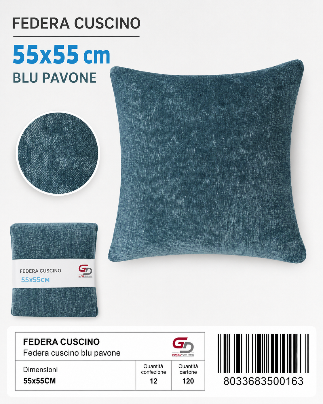 Federa Per Cuscino 55*55Cm