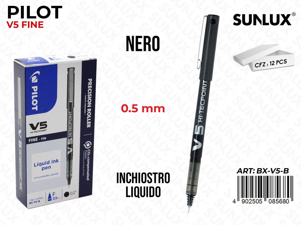 Pilot V5 Nero da 12