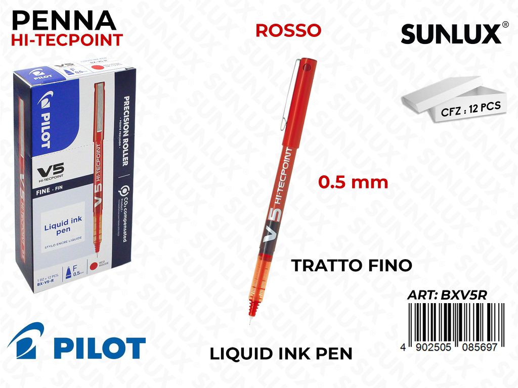 Pilot V5 Rosso da 12
