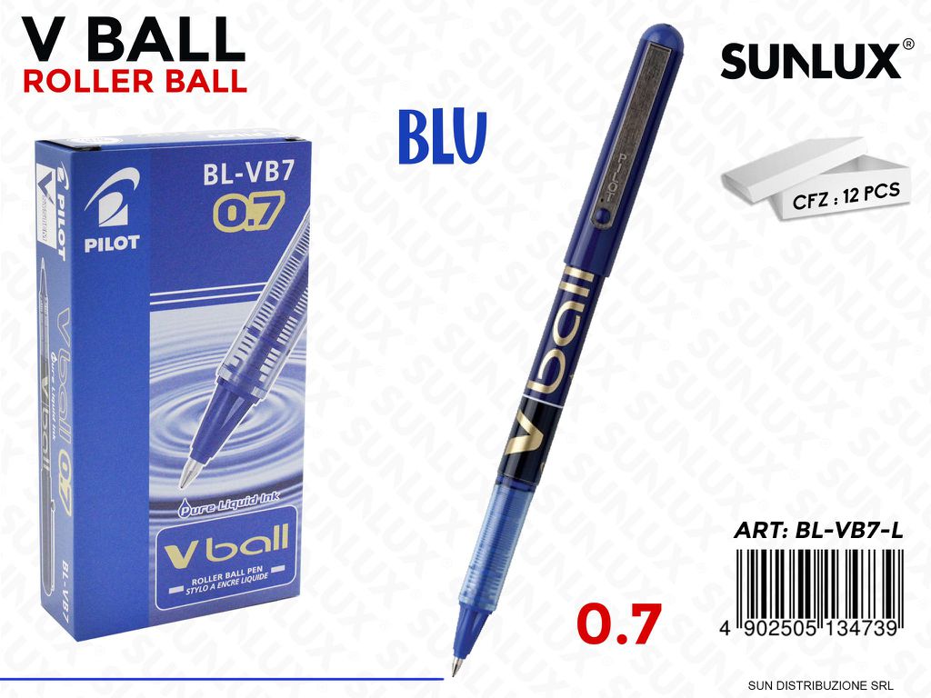 Pilot V Ball Roller Ball 0.7 Blu