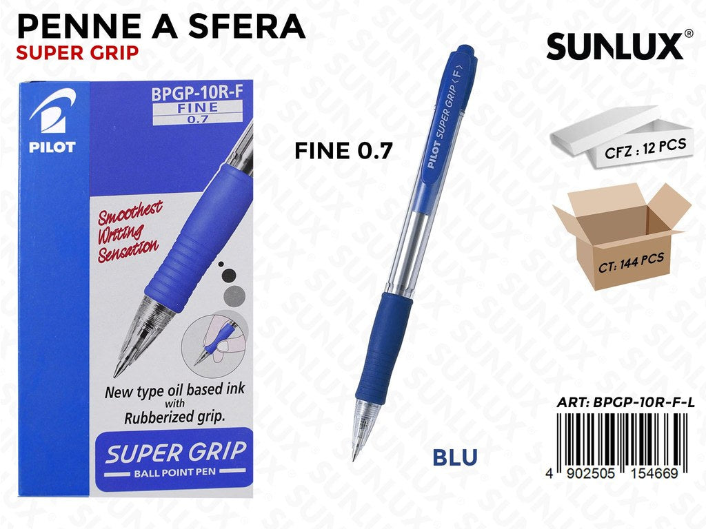 Pilot Super Grip Pen Fine Blu 0.7
