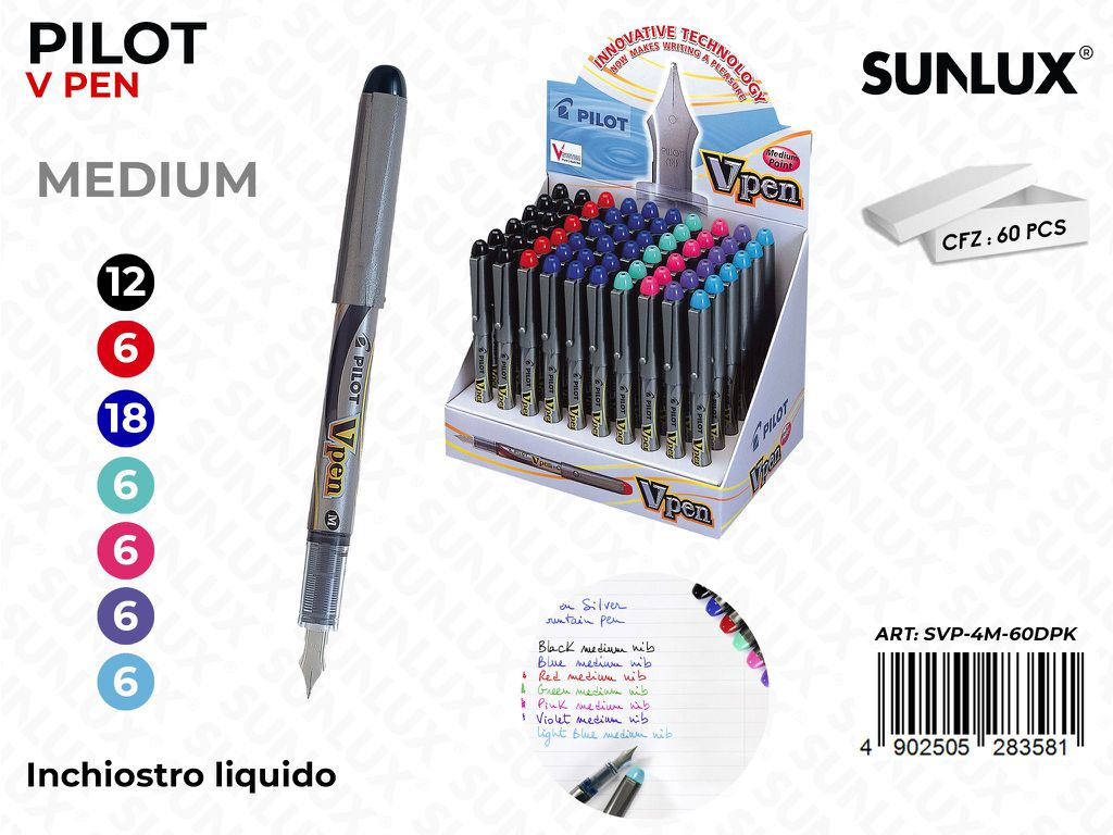 Esp. Pilot V-pen Medium Col. Ass