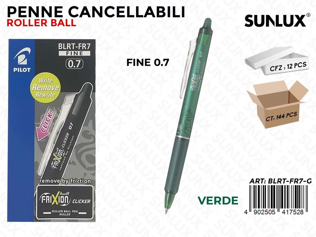 Pilot Frixion Clicker Verde 0.7MM