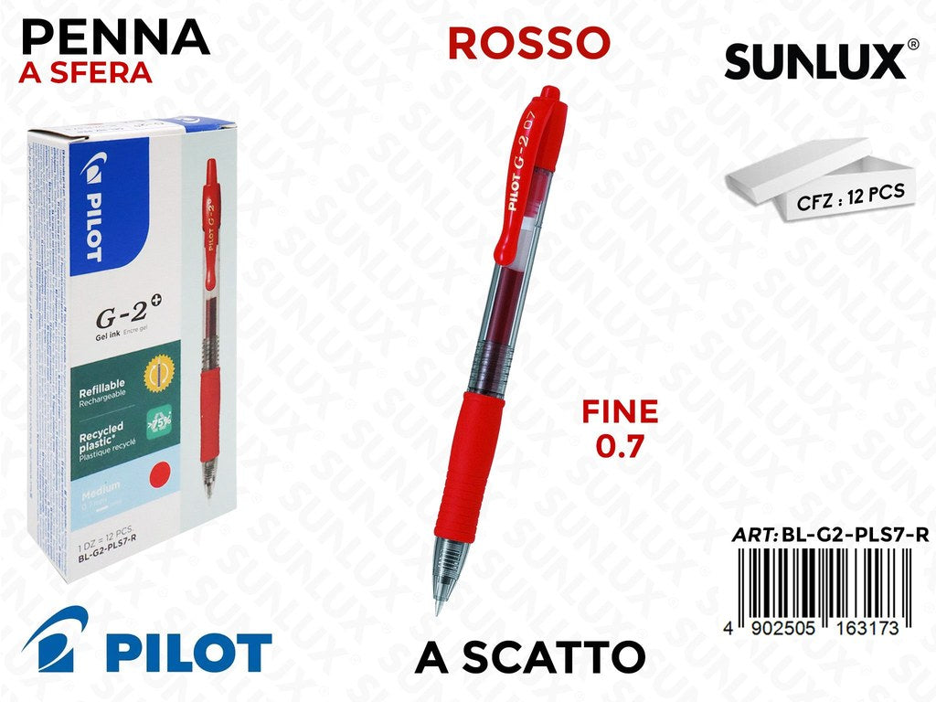 Pilot Penna a Sfera Plus G-2 0.7 Rosso