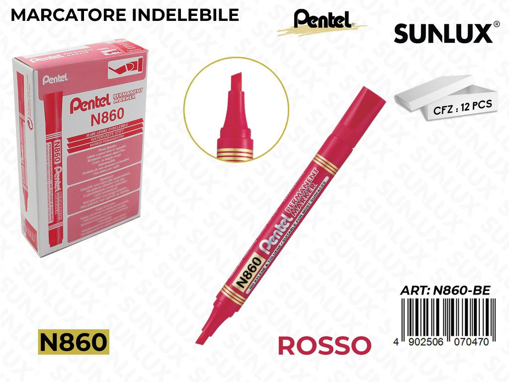 Marcatore Indel. Pentel N860 Rosso