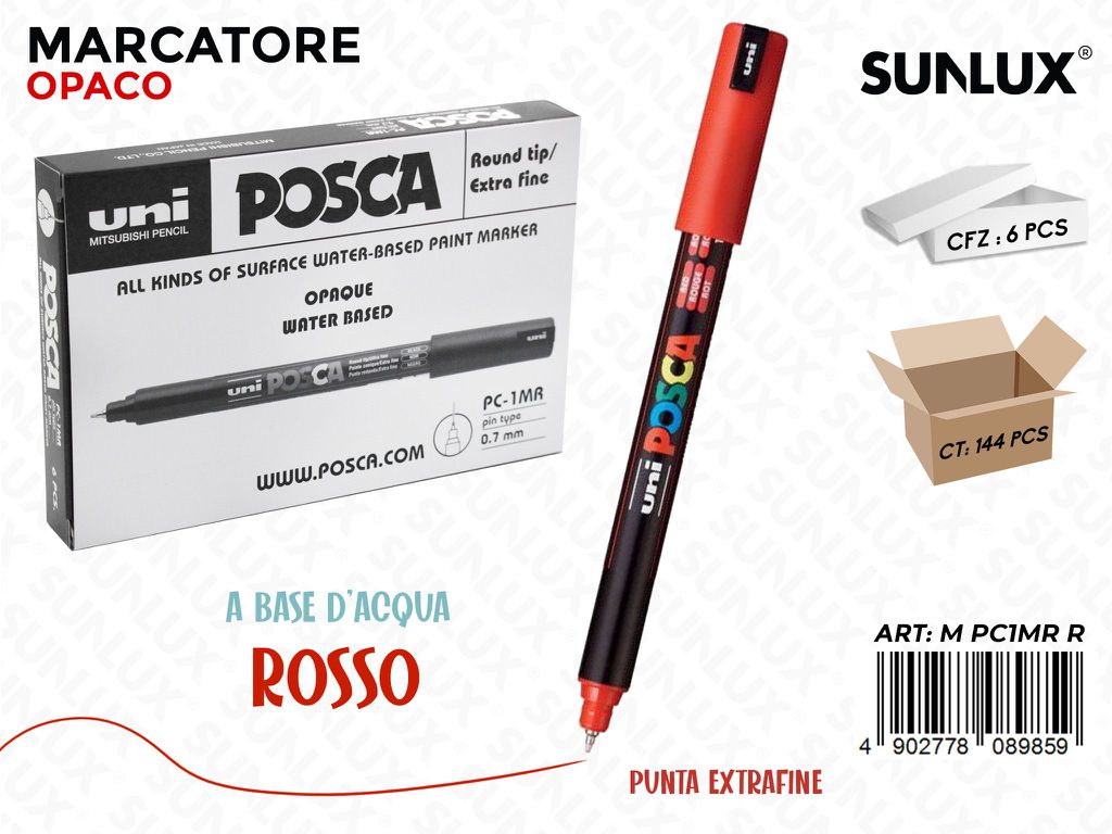 Uni Poscapen PC-1MR F Rosso