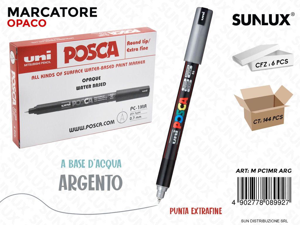 Uni Poscapen PC-1MD F Argento