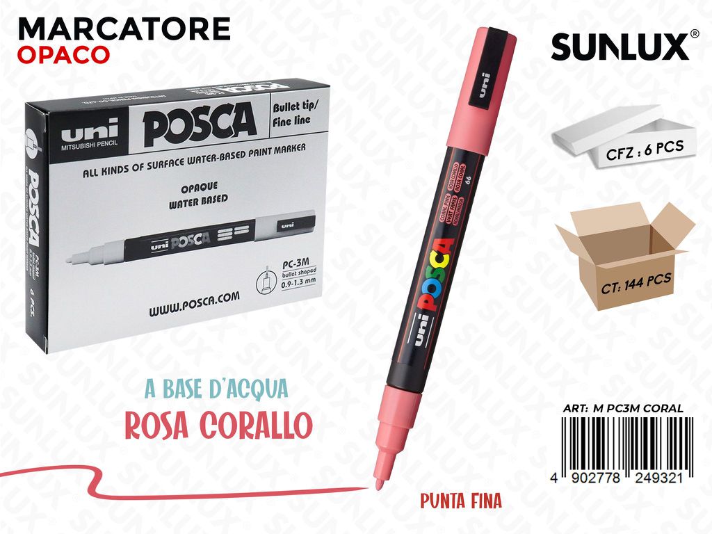 Uni Posca PC-3M M Rosa Corallo 0.9-1.3MM
