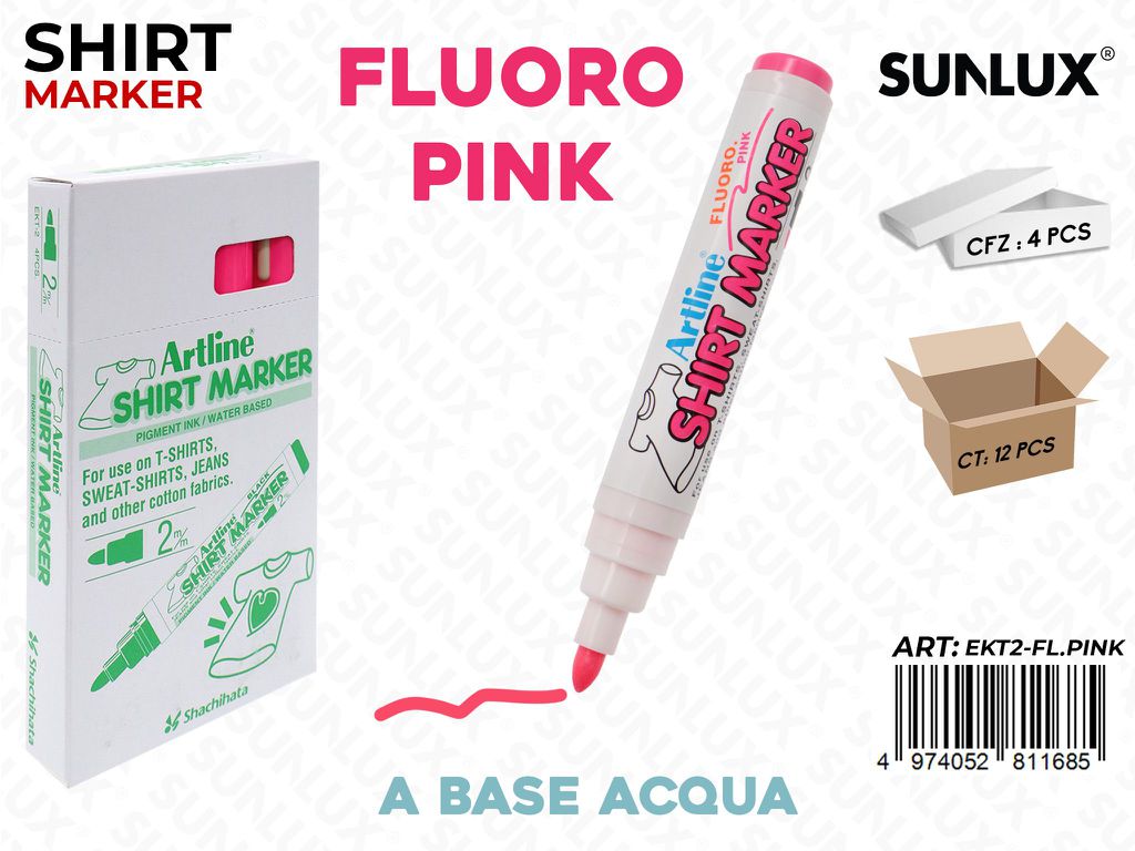 Pen. Shirt Marker per Tessuto Rosa Fluo