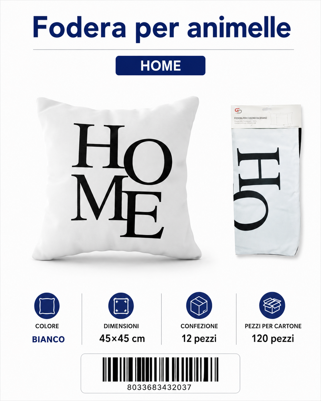Federa Per Cuscino Animelle 45*45Cm