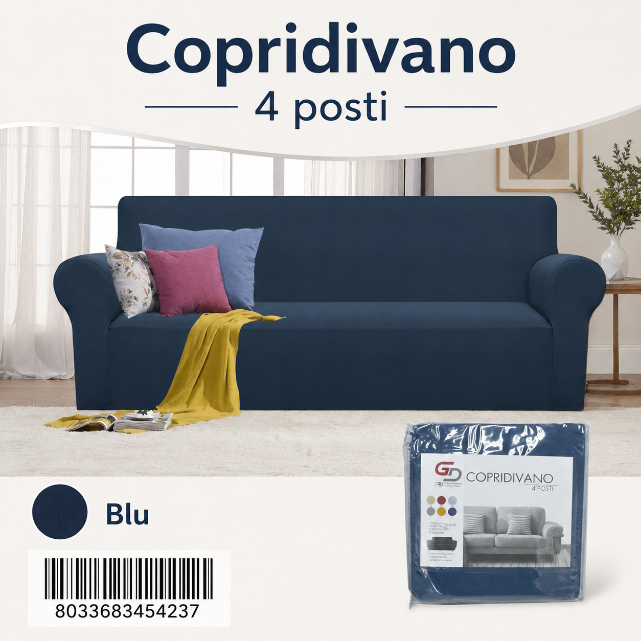 Copridivano Elasticizzato Elisa 4 Posti 210G