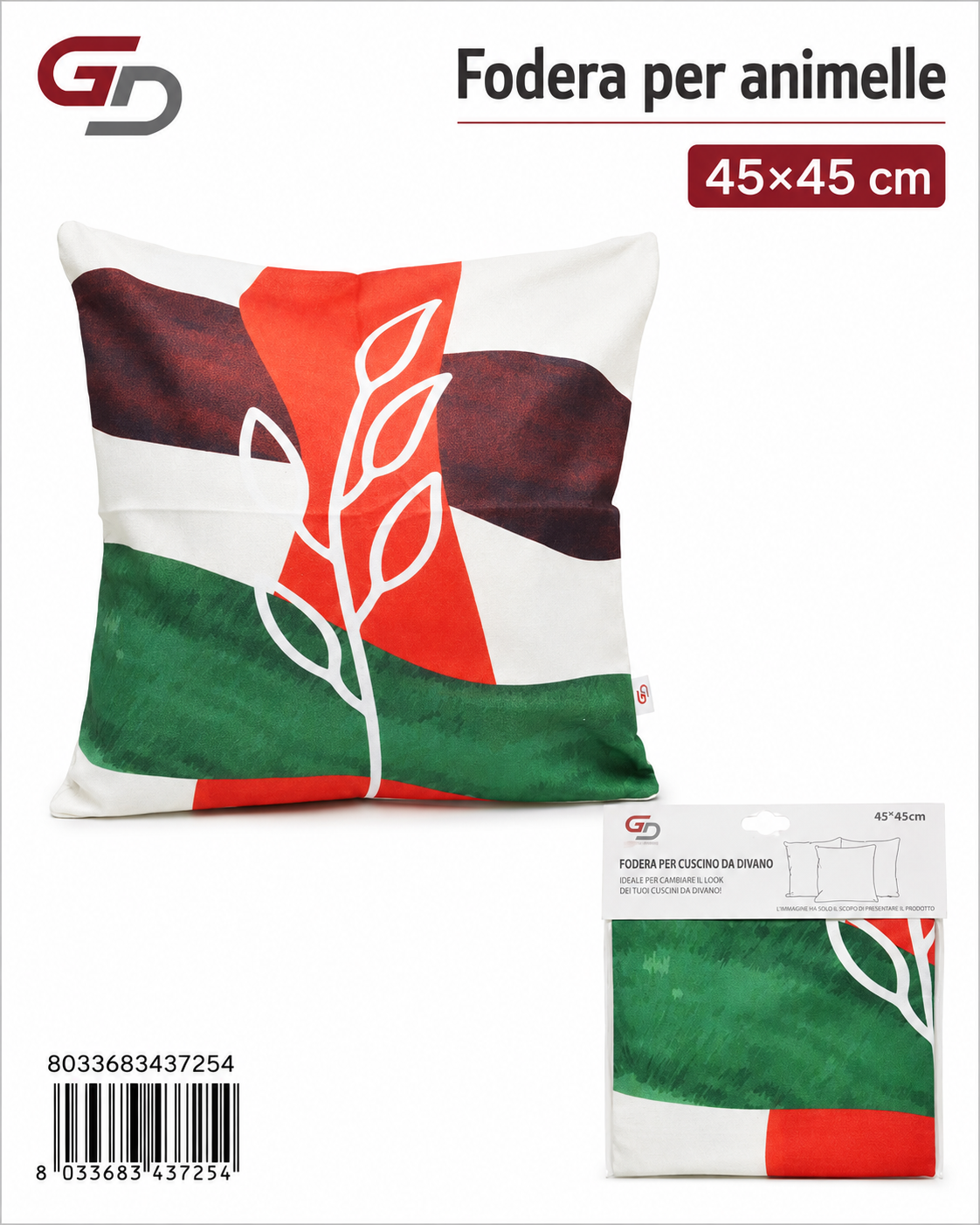 Federa Per Cuscino Animelle 45*45Cm