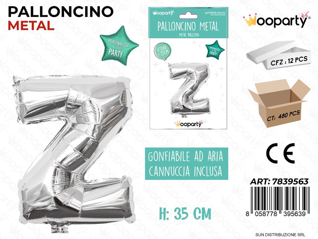 Palloncino Argento Metal 35CM L. Z