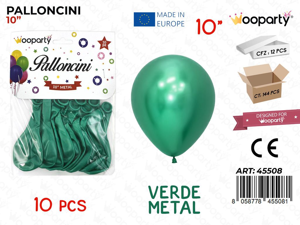 Palloncini Verde Scuro Metal 10 10PCS