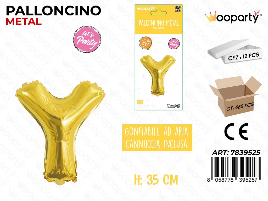 Palloncino Oro Metal Let. Y 35CM