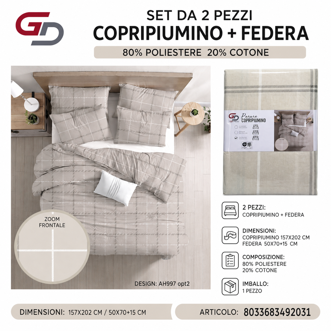Parure Copripiumino Ah997 Opt2