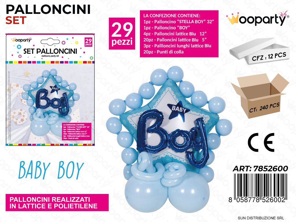 Set Palloncini Baby Boy 29PCS Ass.
