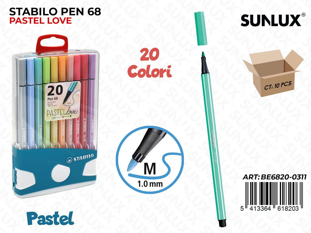 Stabilo Pen 68 Pastel Love 20COL. Ass.