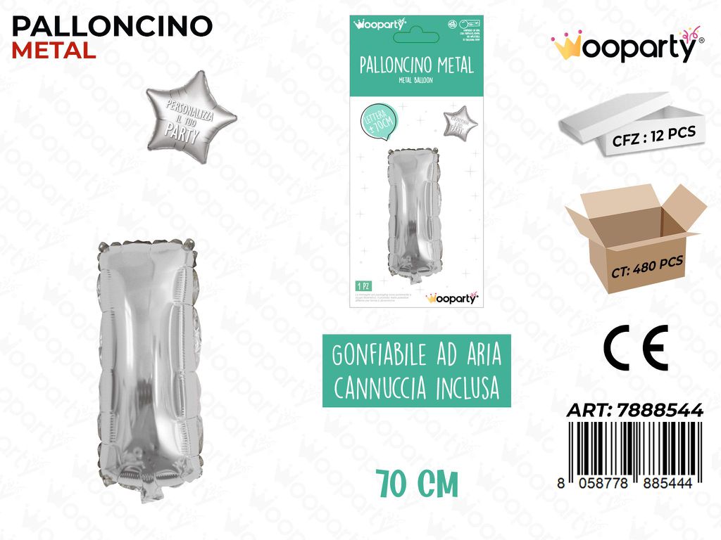 Palloncino Metal Arg. Let. i 70CM