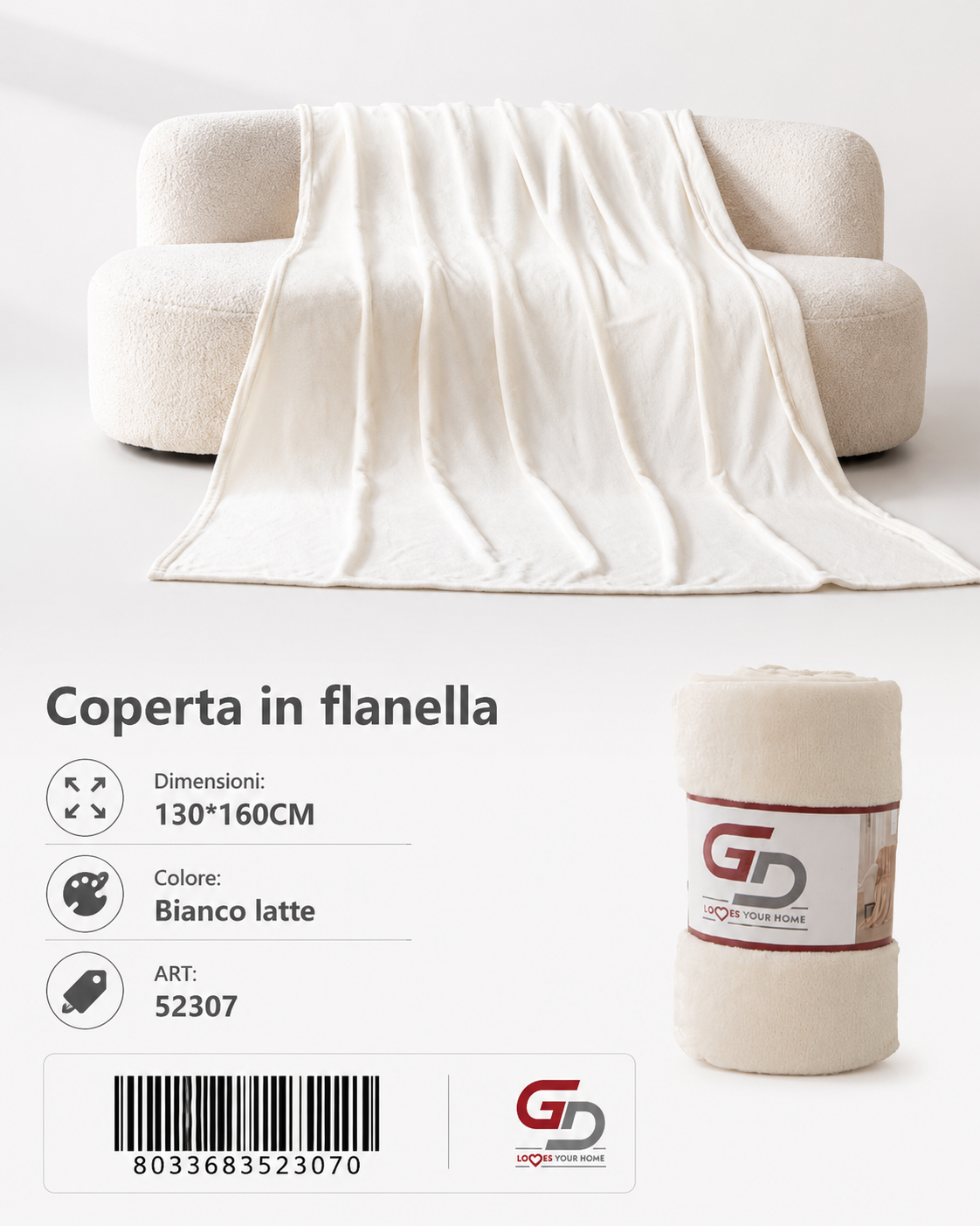 Plaid Coperta Singola 130*160Cm