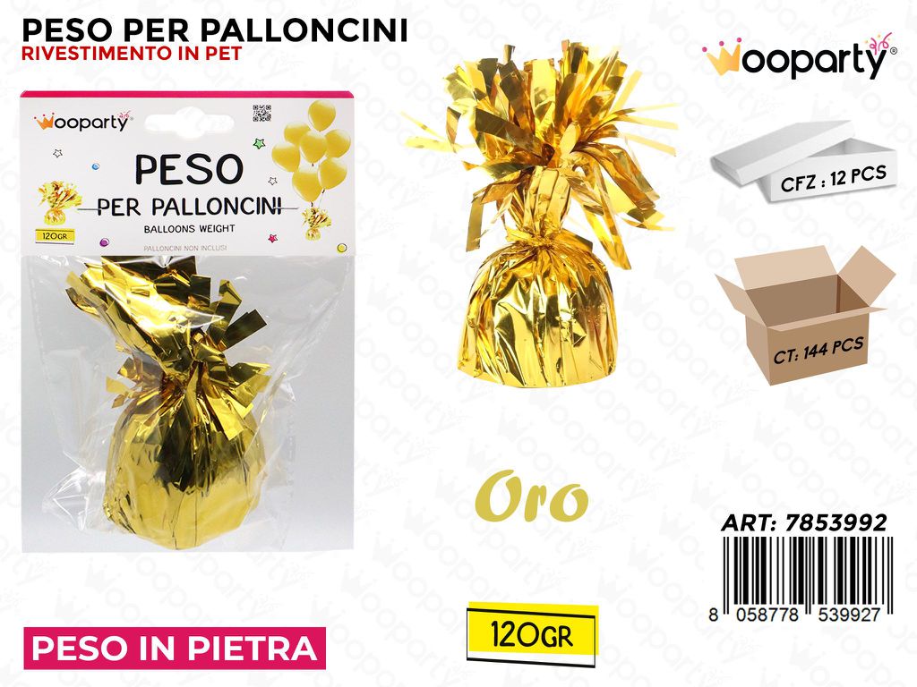 Peso per Palloncini Oro 120GR /Pz Dsa 12