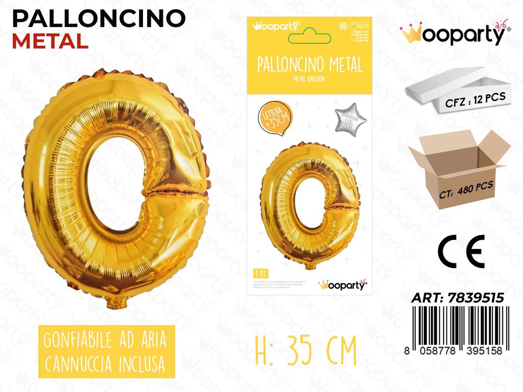 Palloncino Oro Metal Let. o 35CM