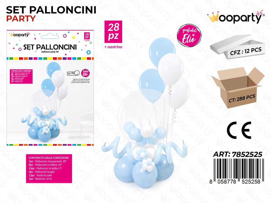 Set Palloncini Celeste 28PCS Ass.