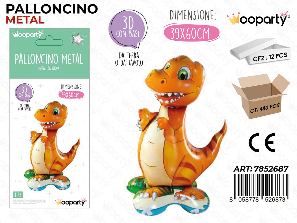 Wooparty Palloncino Metal 3D 39*60CM