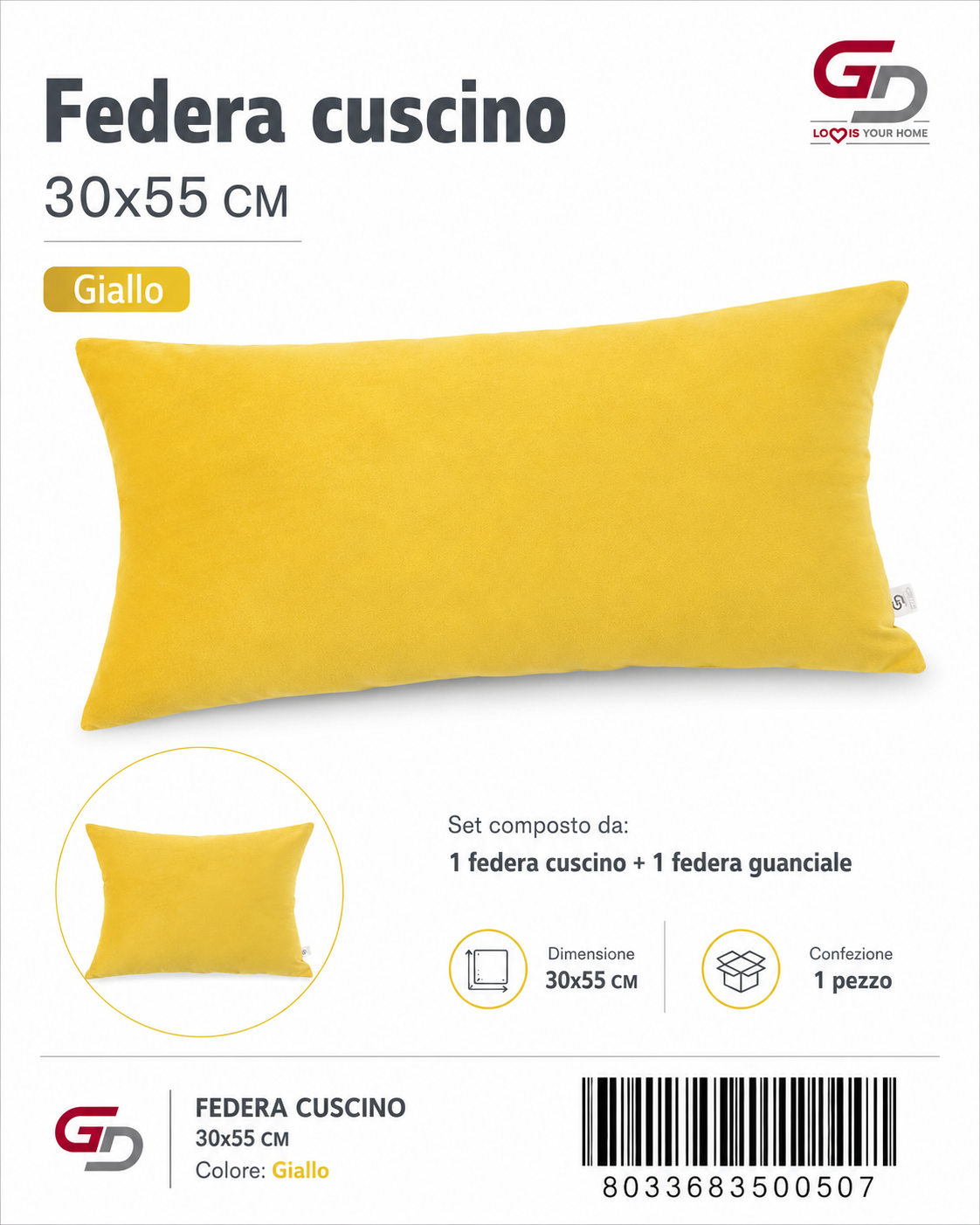 Federa Per Cuscino 30*55Cm