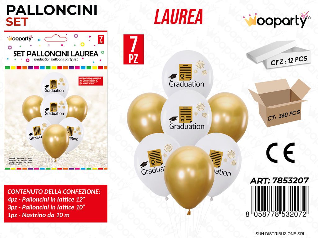 Set Palloncini Laurea 7PCS Ass.