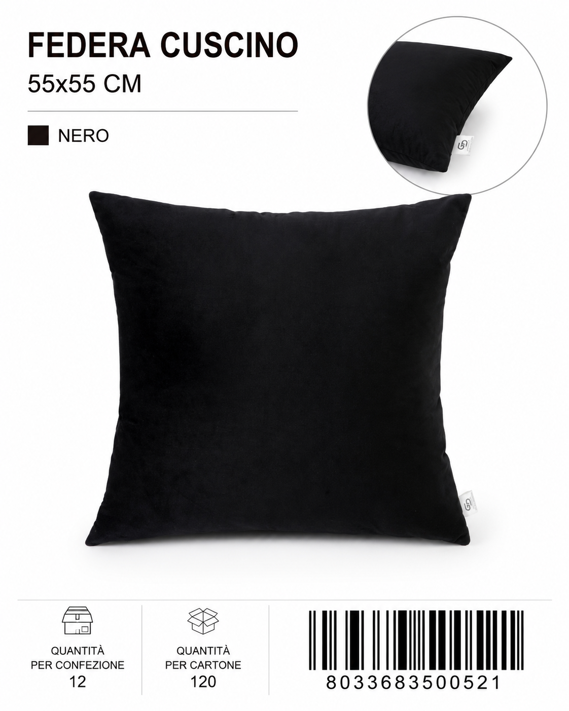 Federa Per Cuscino 55*55Cm