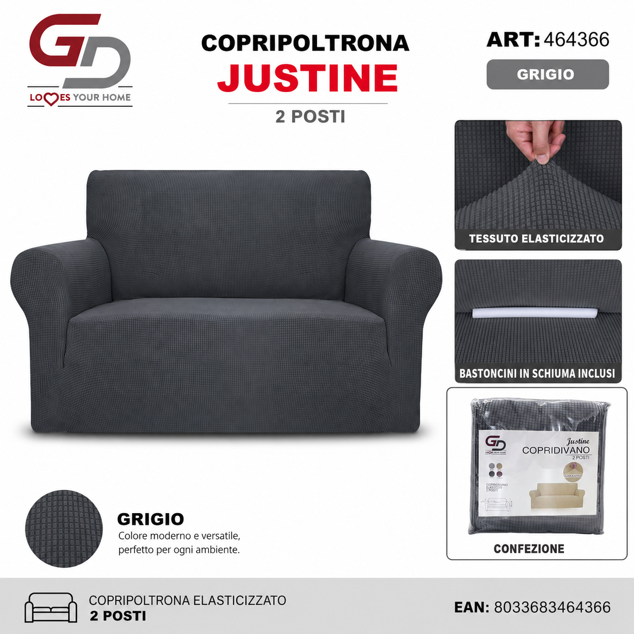 Copridivano Justine 2 Posti