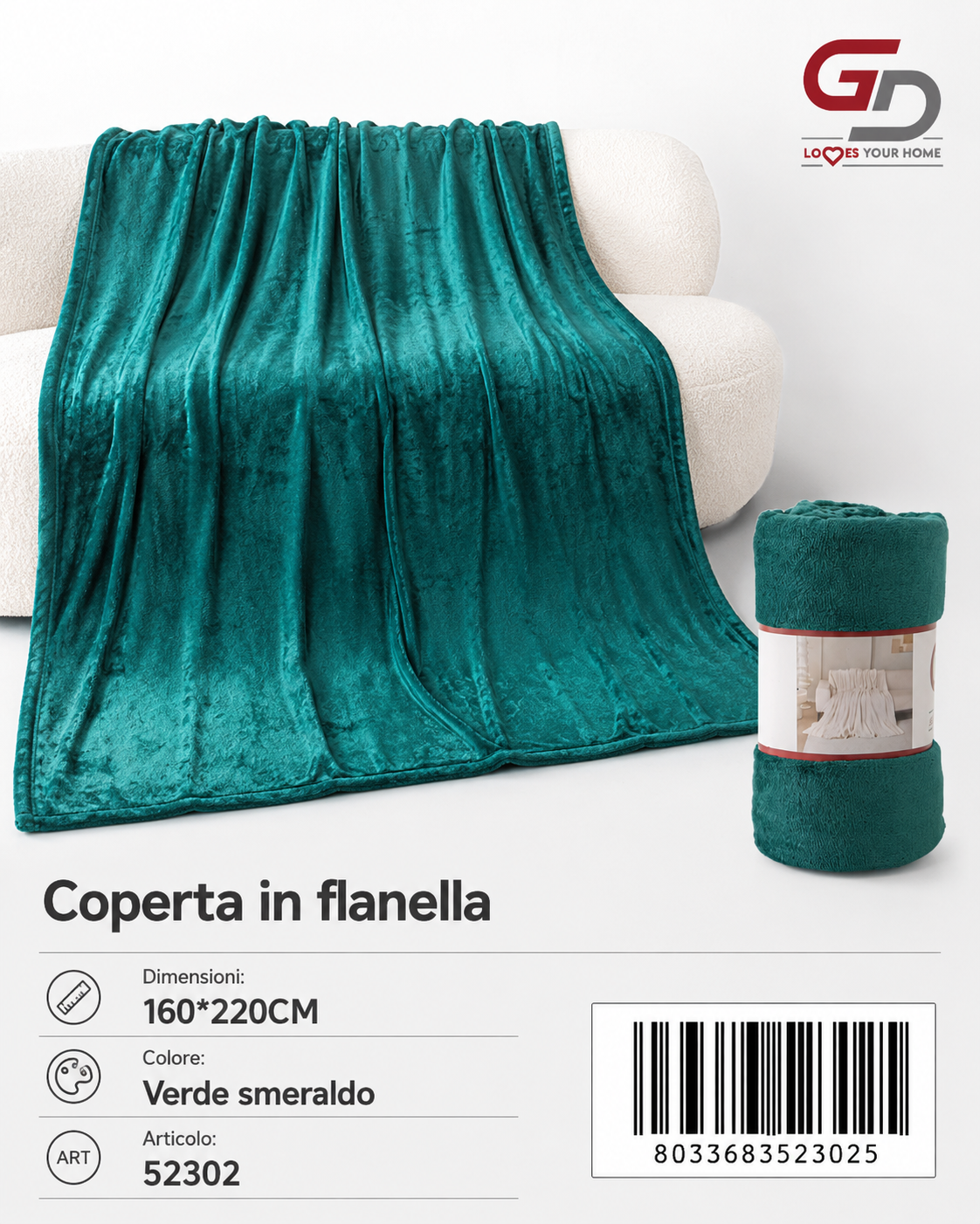 Plaid Coperta Singola 160*220Cm