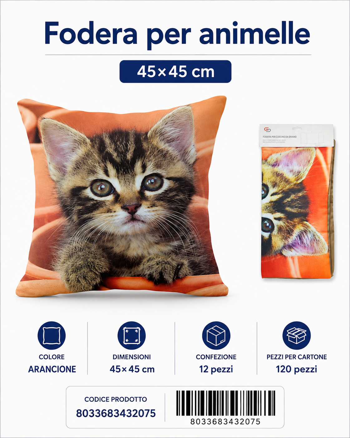 Federa Per Cuscino Animelle 45*45Cm