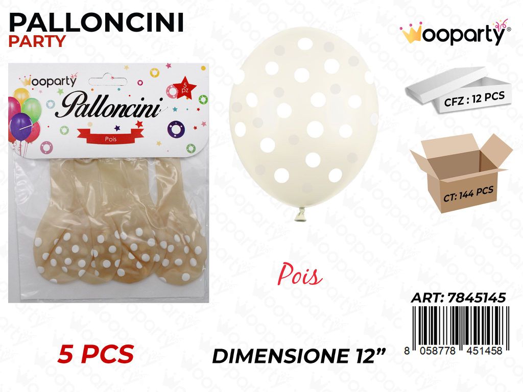 Palloncini D.12 Pois Trasp. 5PCS /Pz da 12*CFZ
