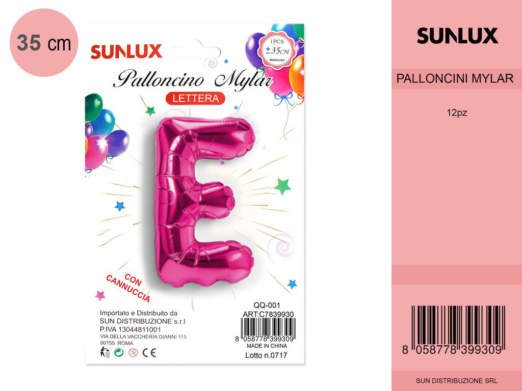 Palloncino Mylar Fucsia Lettera e