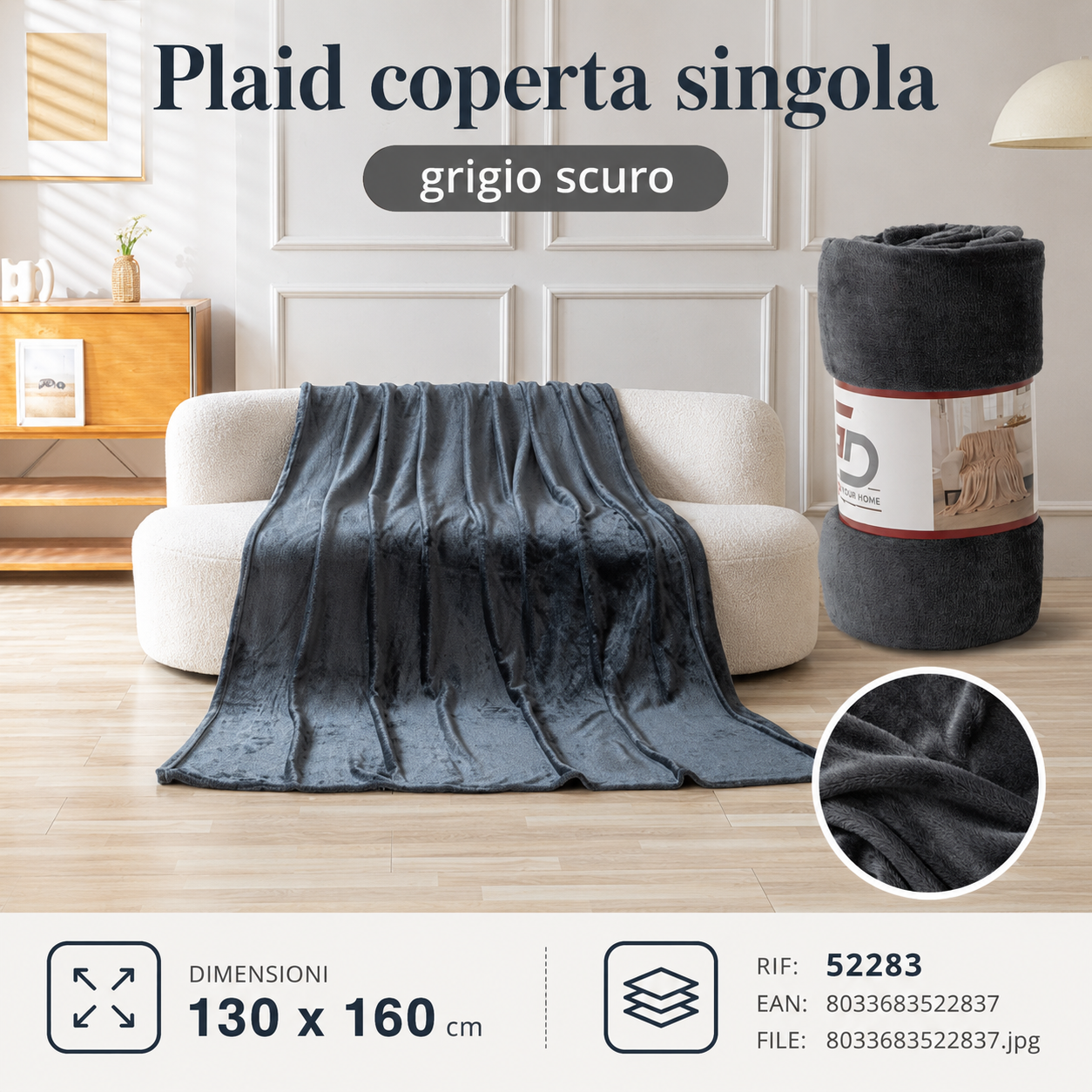 Plaid Coperta Singola 130*160Cm