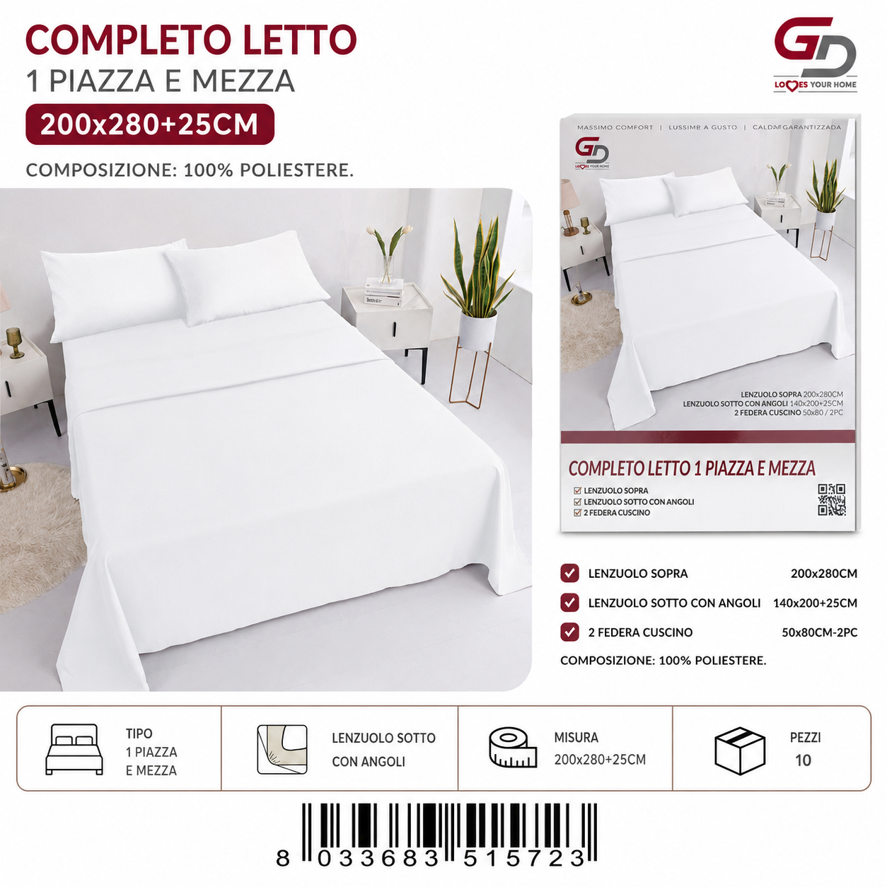 Completo Letto 1P E Mezza