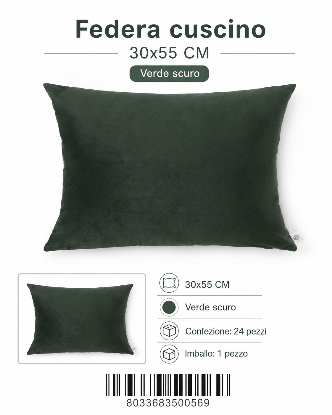 Federa Per Cuscino 30*55Cm
