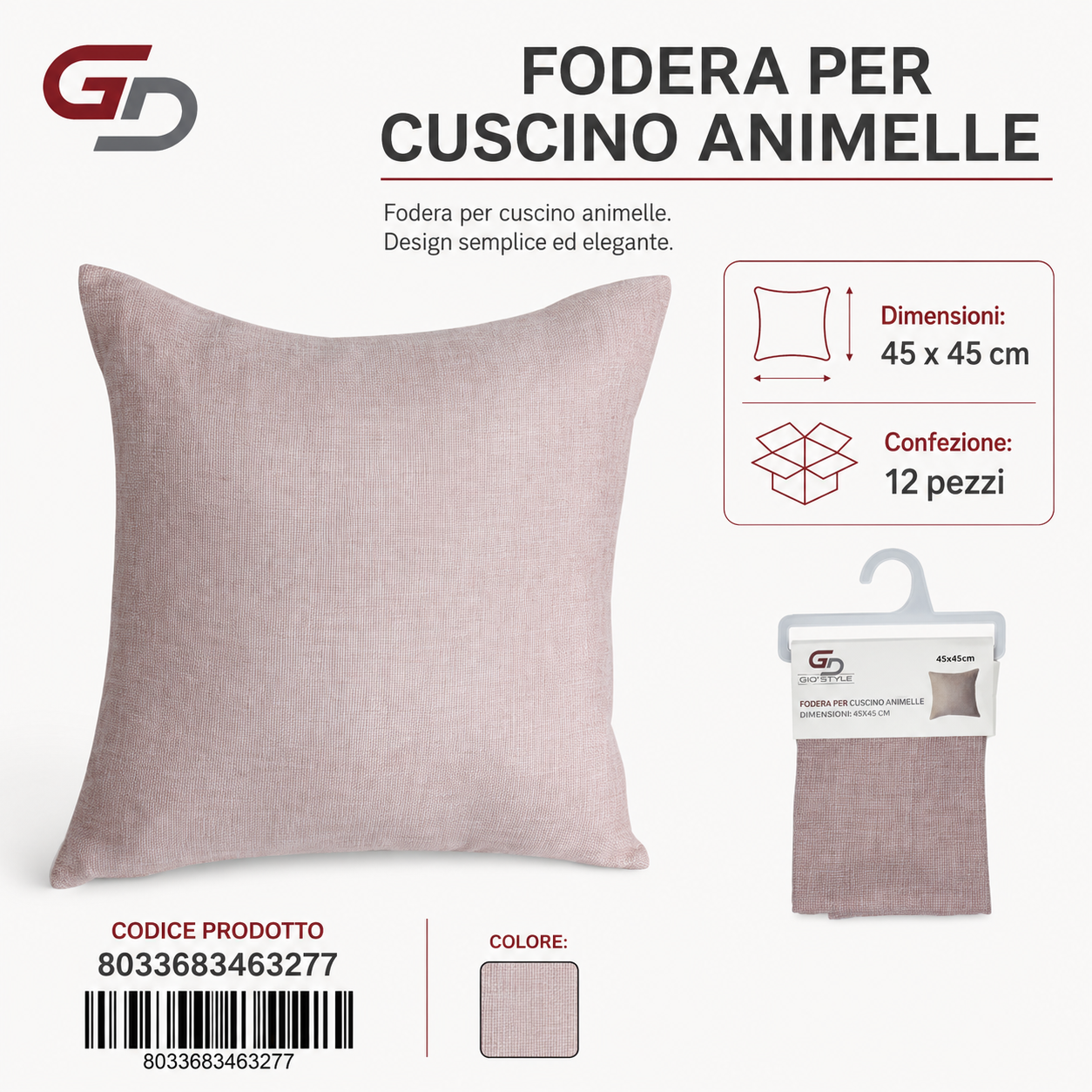Federa Per Cuscino Animelle Joelle 45*45Cm