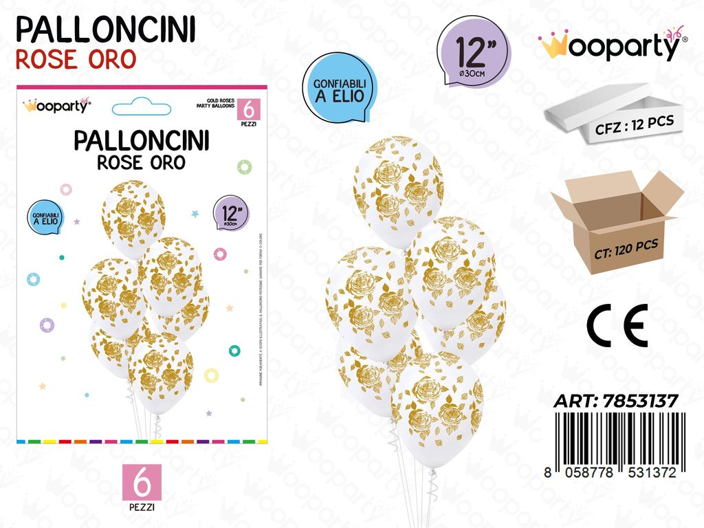 Wooparty Set Pallonc. Rose Oro 6PCS