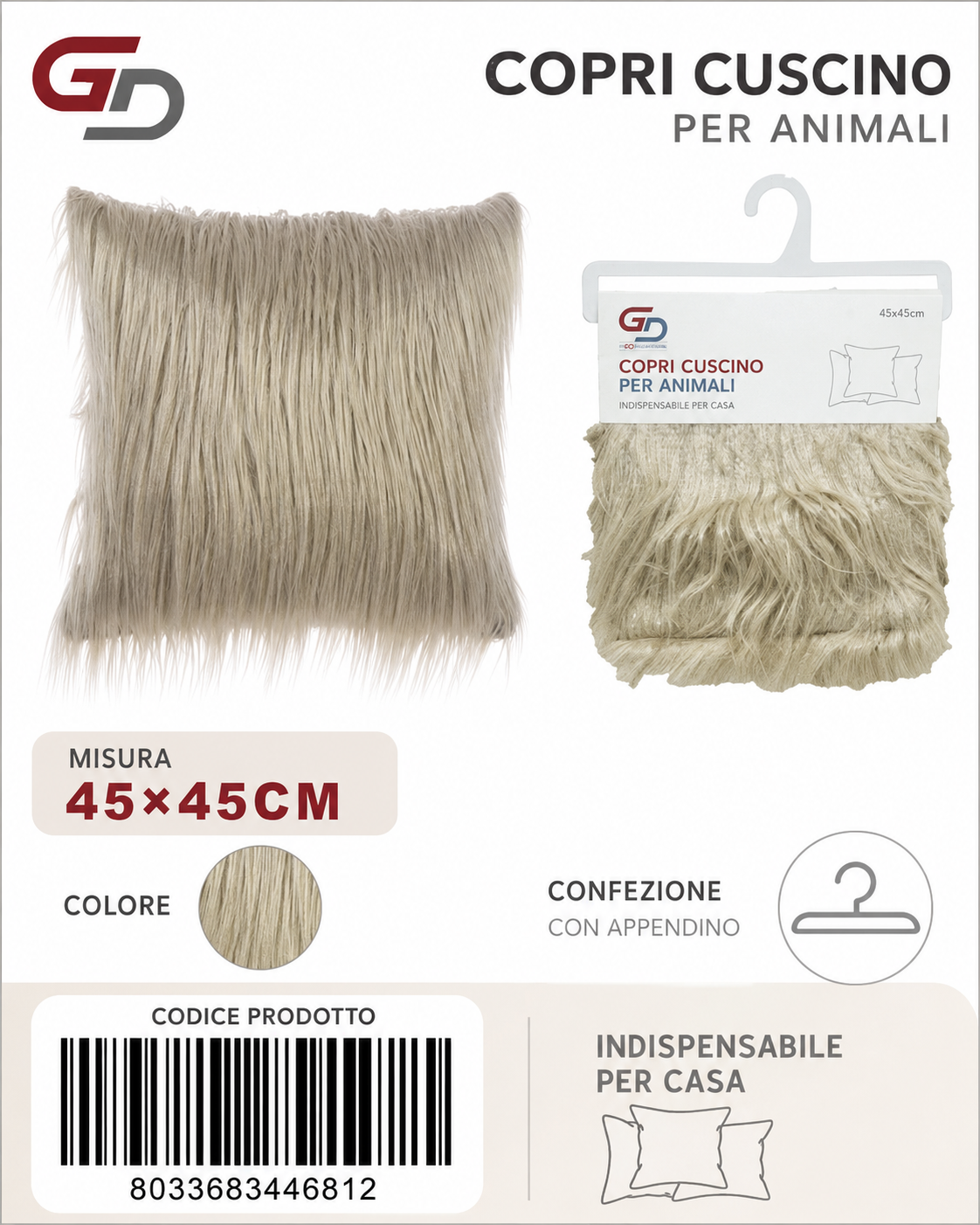 Federa Per Cuscino Animelle 45*45Cm