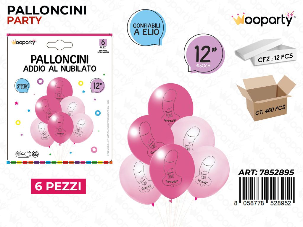 Palloncini Addio al Nubilato 6PCS D.30CM