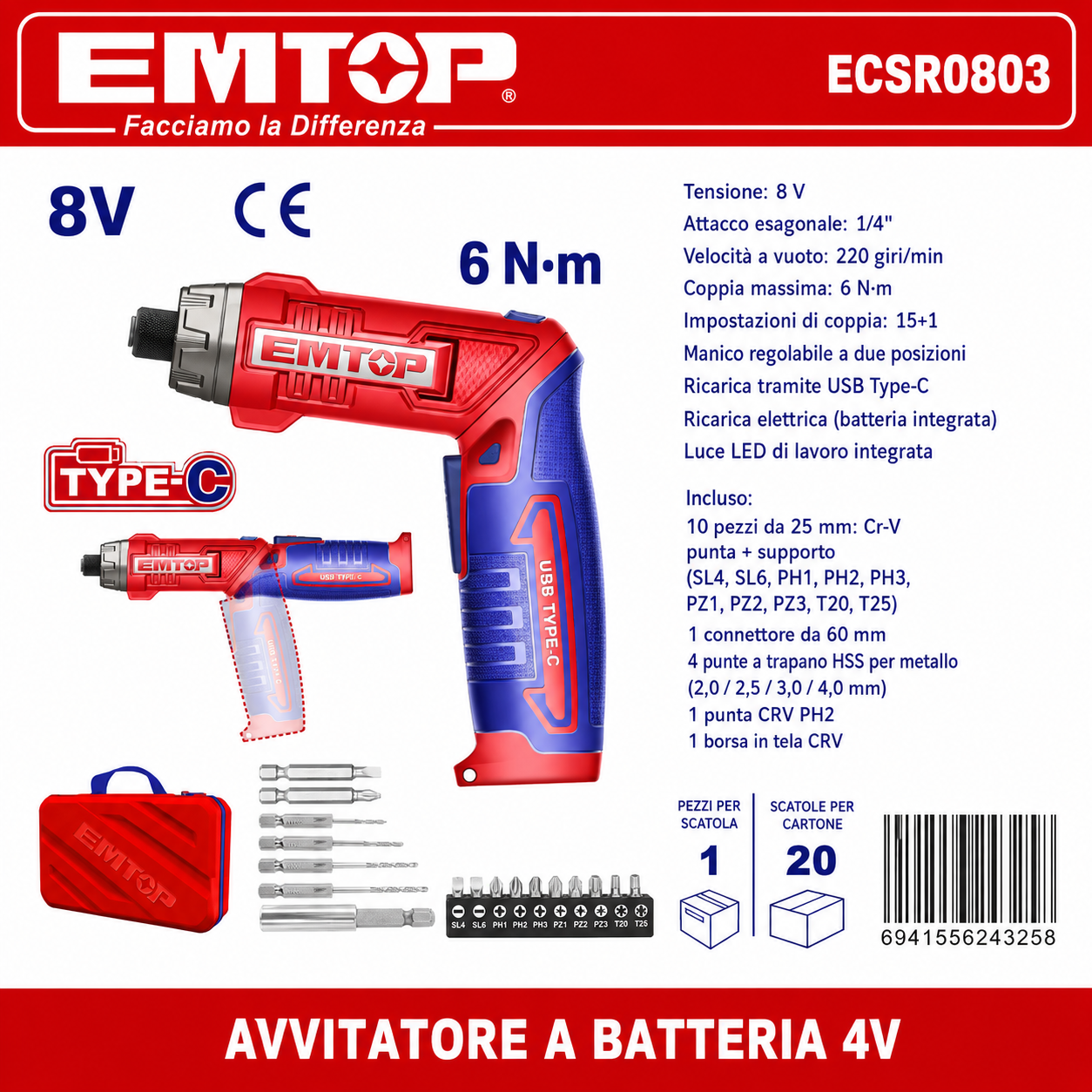 Avvitatore a Batteria 8v