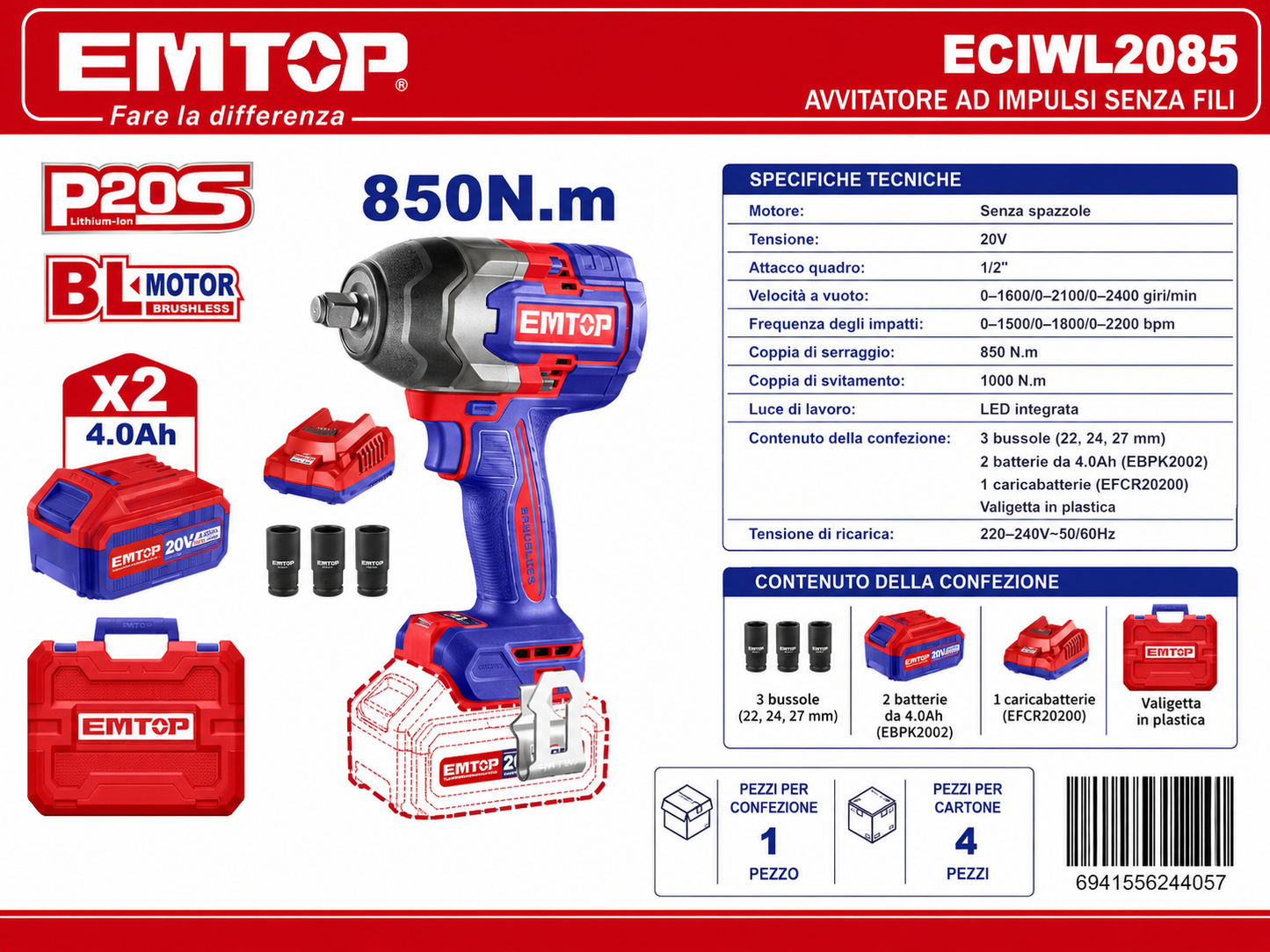 Avvitatore a Batteria 850n.m