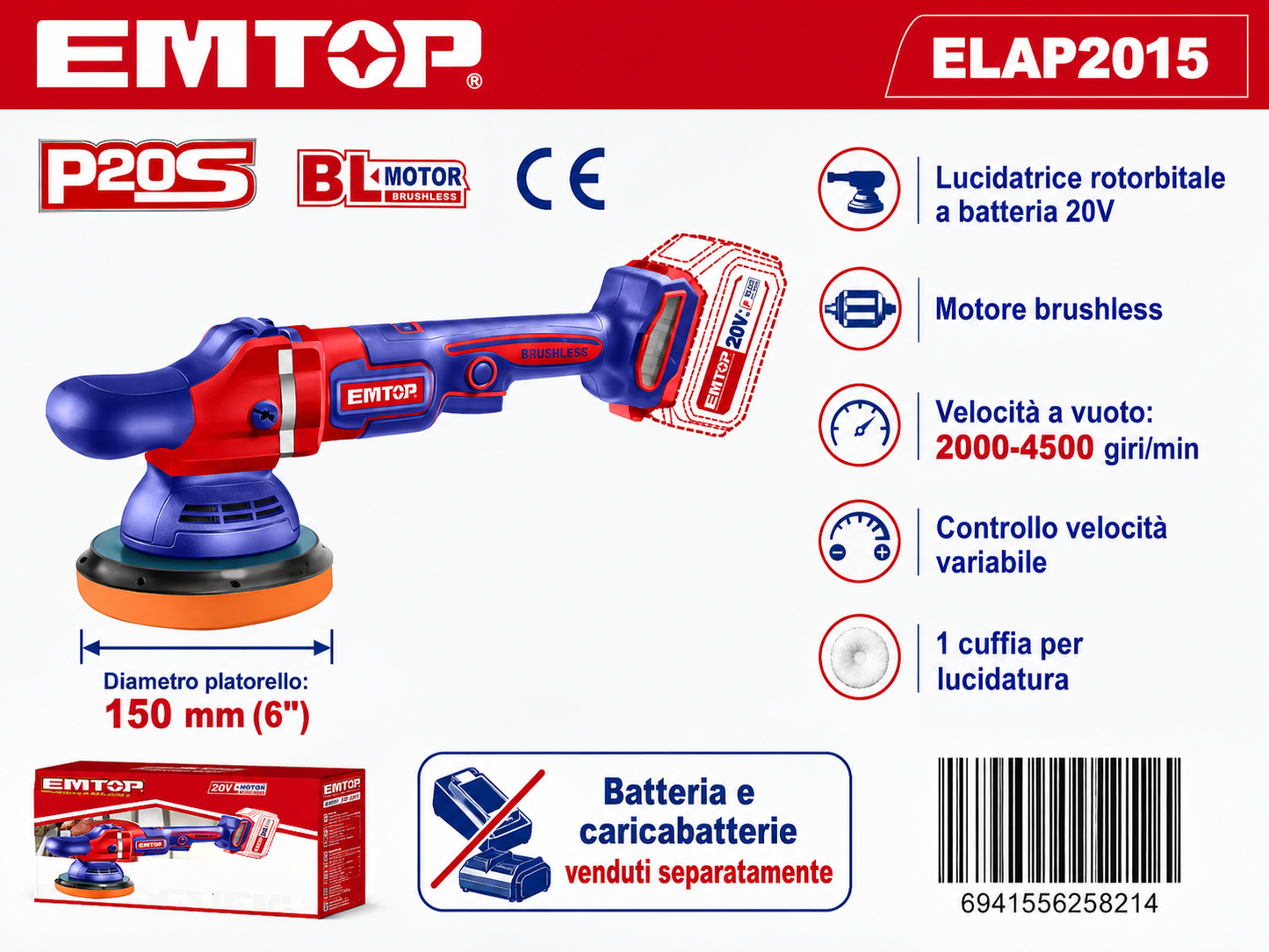 Lucidatore Senza Filo 150mm