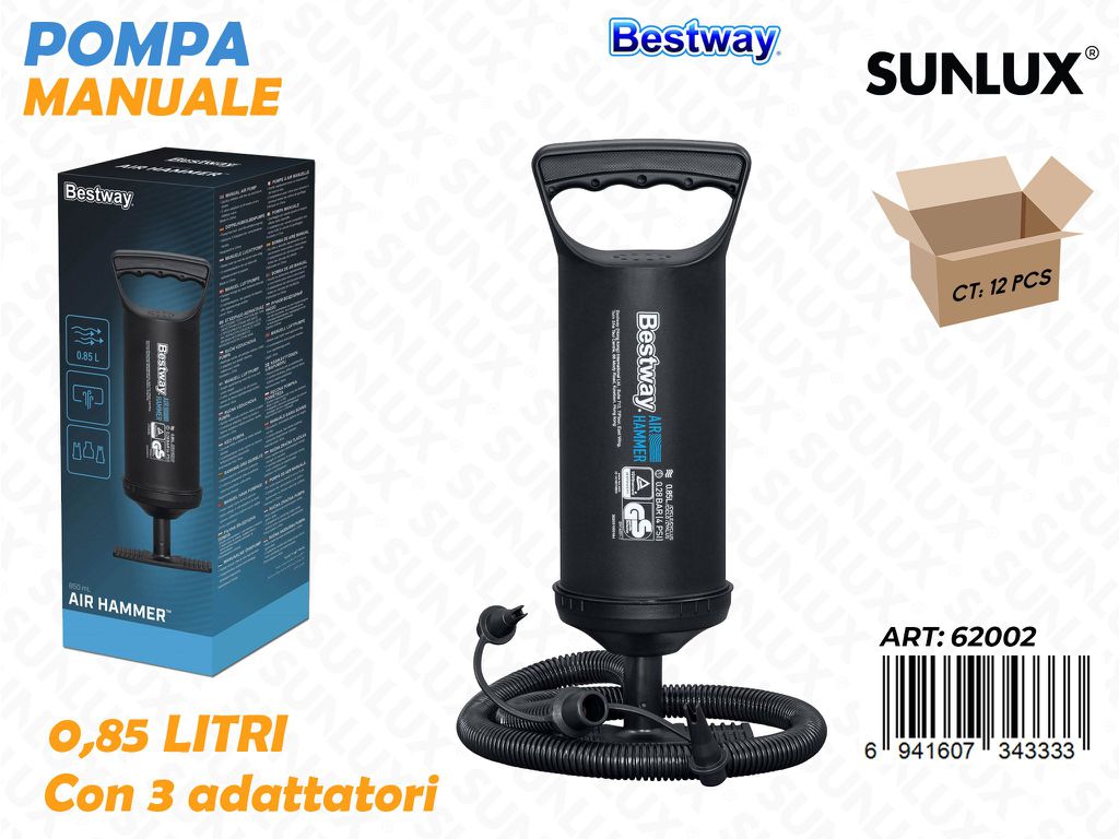 Pompa Manuale c/ 3 Adattatori 0.85LT
